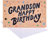 Stars and Sparkles Design Grandson Birthday Card
