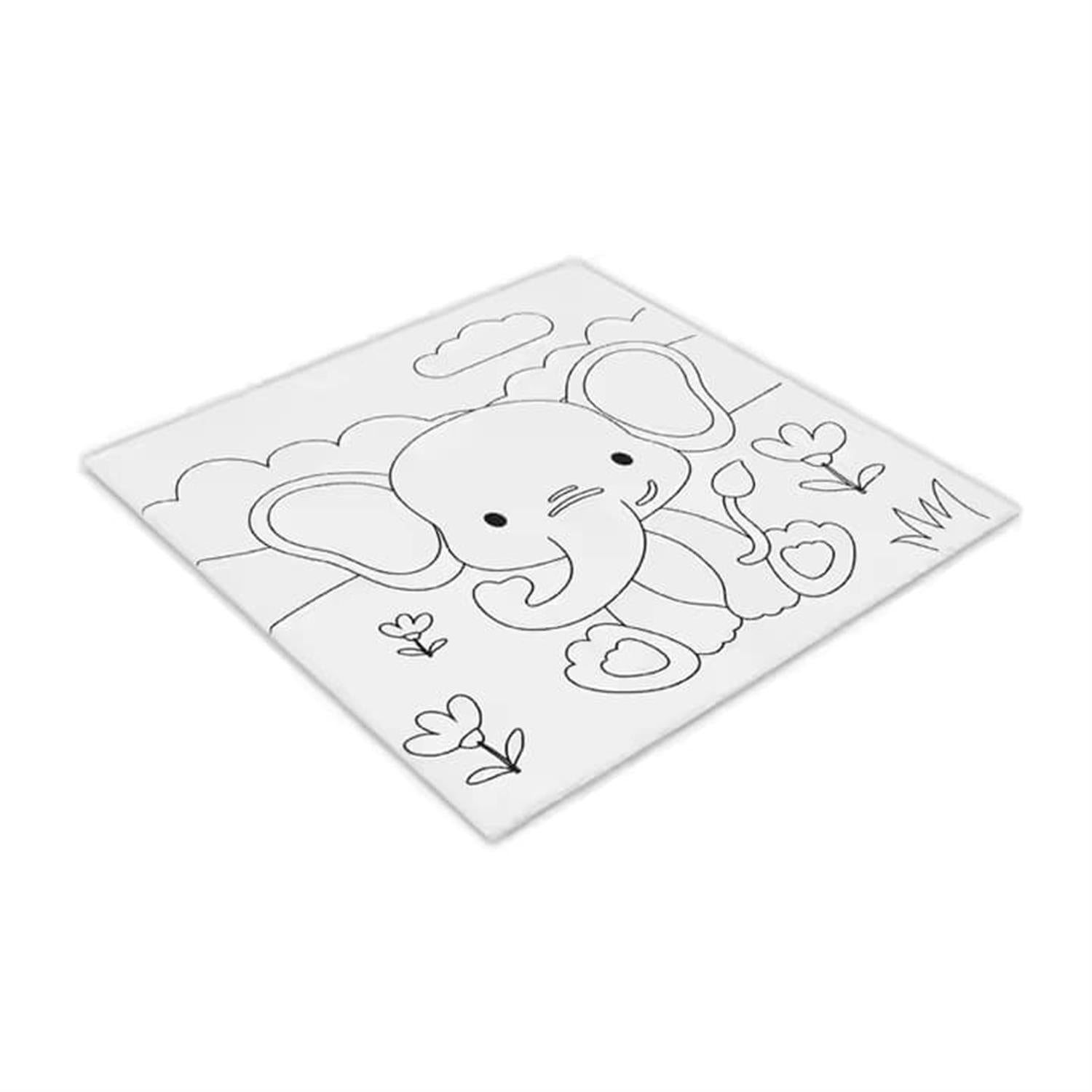 20 x 25cm Pre Drawn Outline Canvas Paint For Kids
