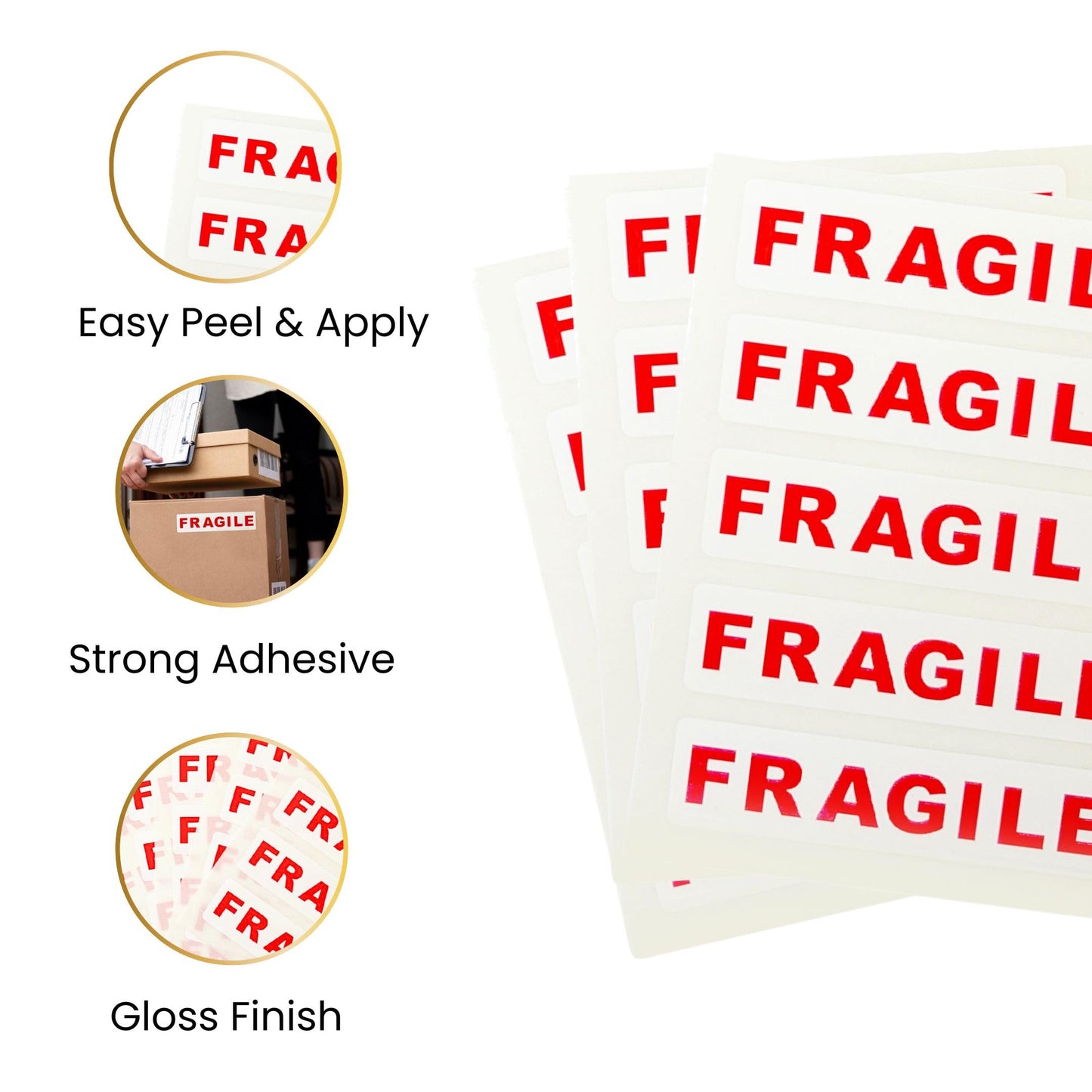 Pack of 35 Fragile Self Adhesive Labels by Janrax