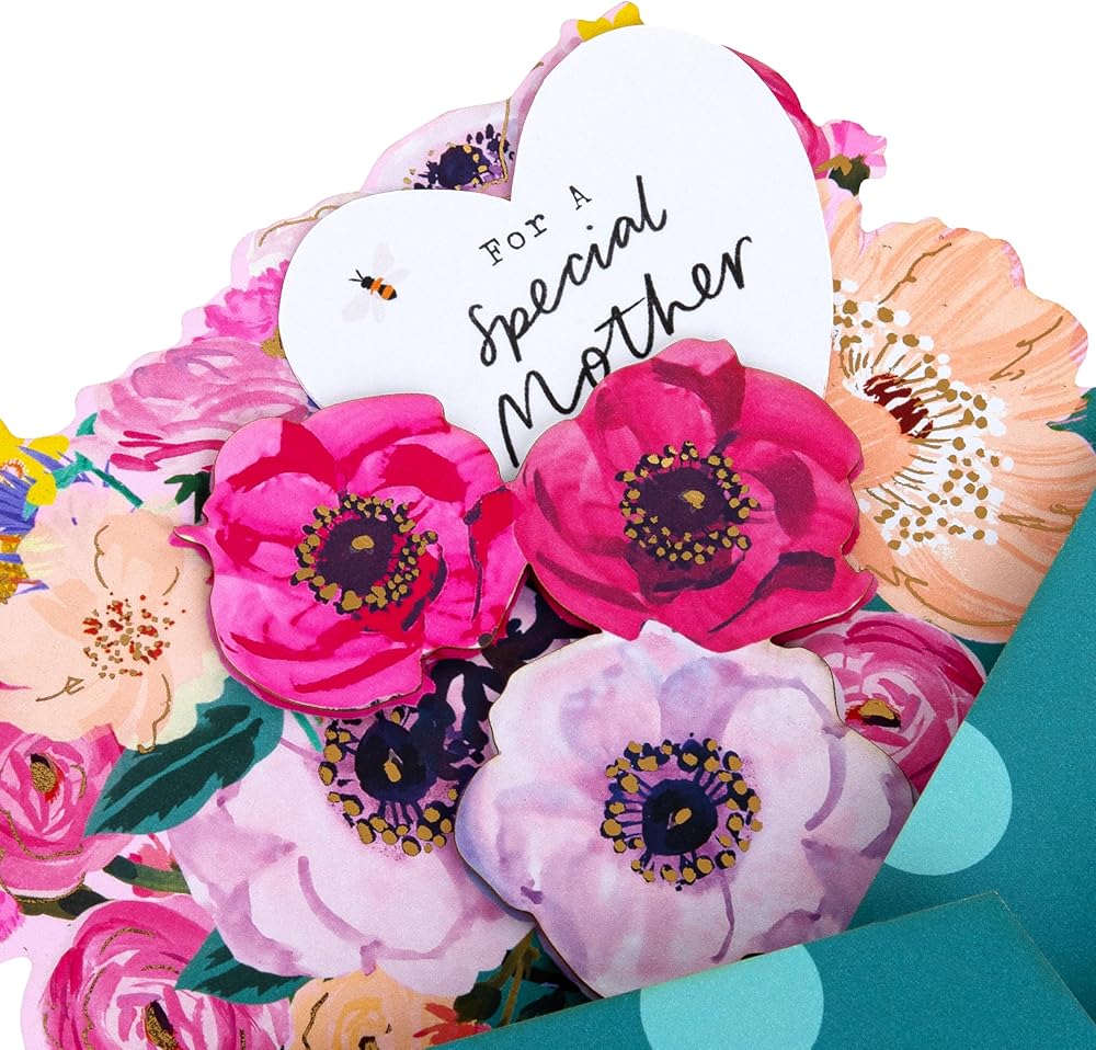 Fold Out Bouquet of Flowers Design Special Mother 3D Attachment Mothers Day Card