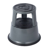 Dark Grey Metal Rolling Kick Step Stool with 150kg Capacity