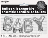 Silver Baby Foil Letter Balloon Banner Kit, 14"