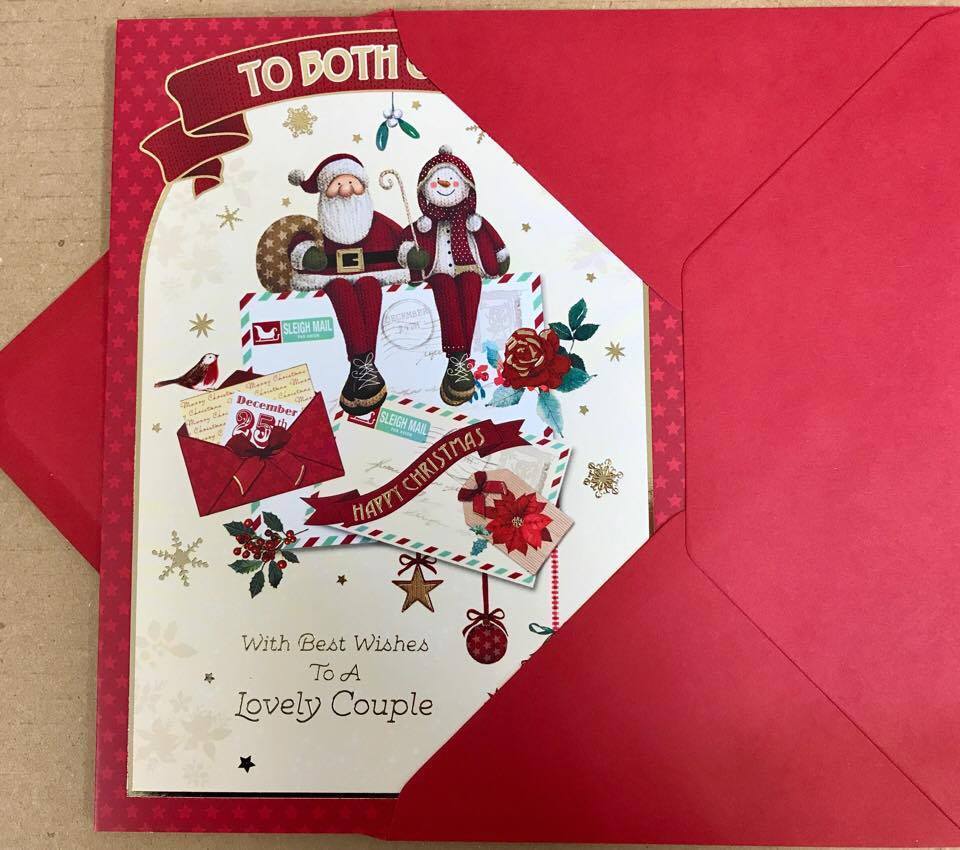 TO BOTH OF YOU - Nice Verse Cute Christmas Couple Xmas Greeting card 