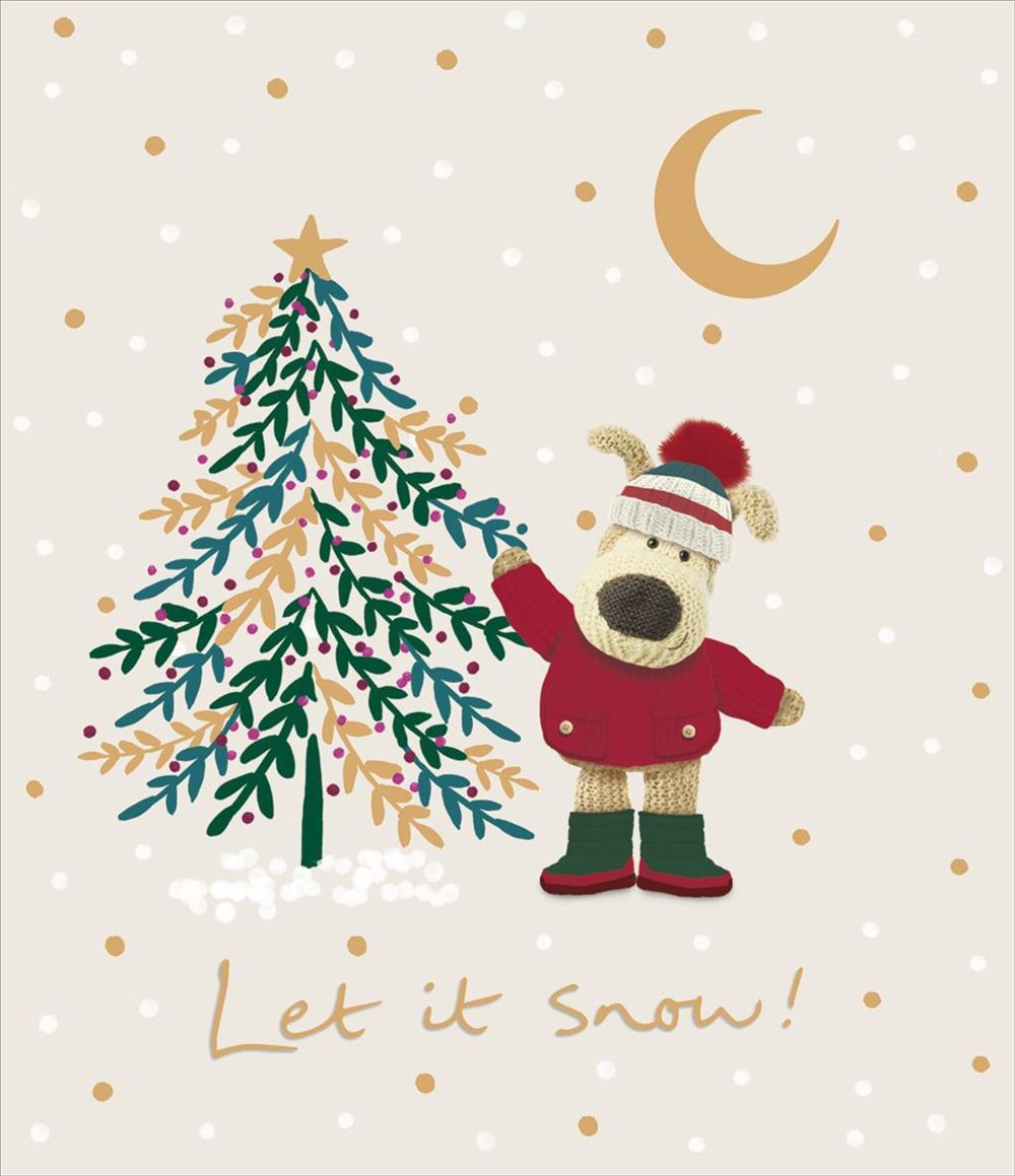 Boofle Next To Xmas Tree Christmas Card
