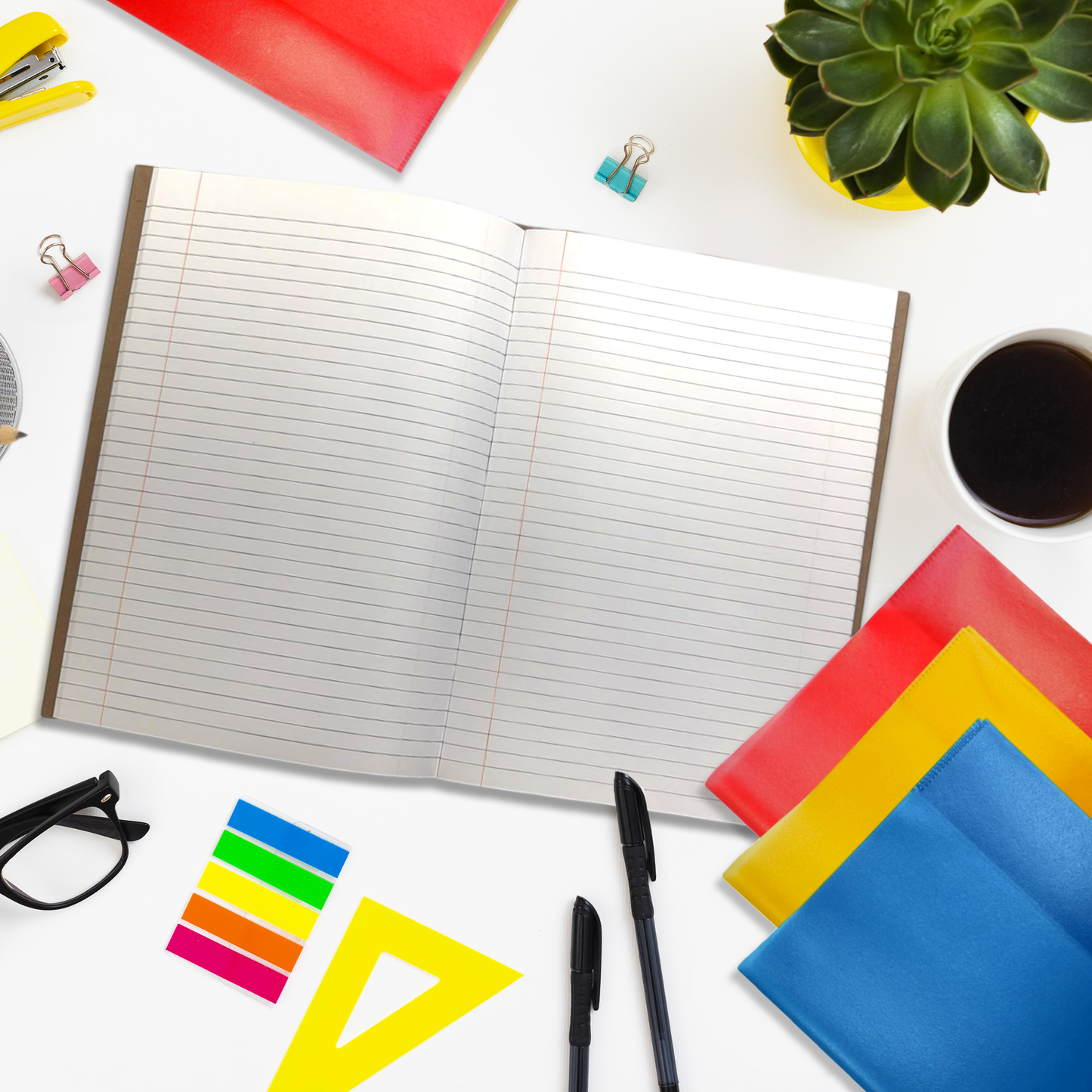 Pack of 10 A4 Frosted Yellow Exercise Book Covers