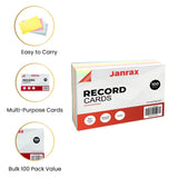 Pack of 100 White Plain 8x5" Record Cards – Blank Study Index Cards for Notes, Revision