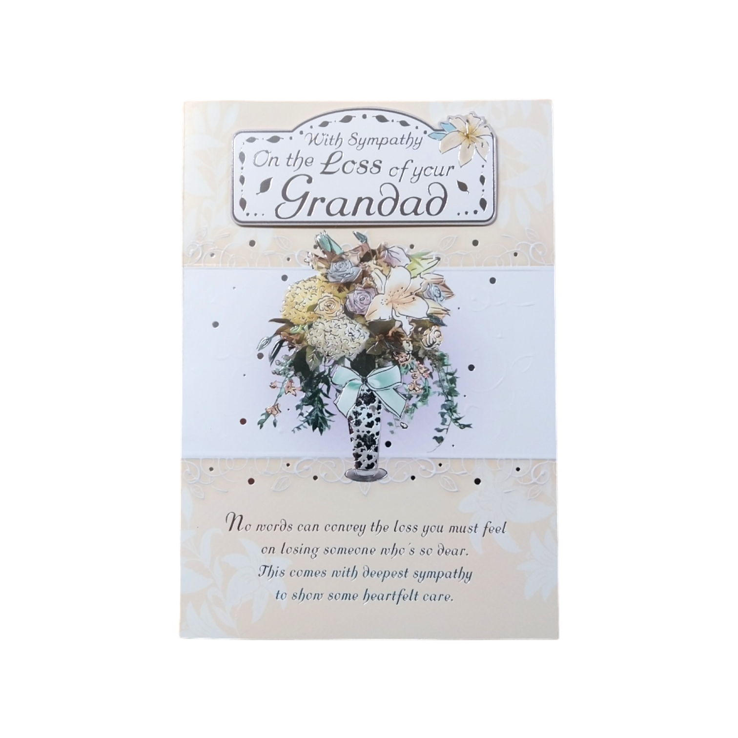 With Sympathy On The Loss of Your Grandad Lily Flower Pot Design Card