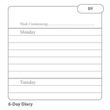 Rhino A6+ 84 Page Red 6-Day Week Homework Diary