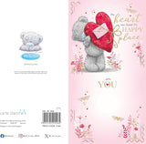 Bear Holding Up Big Heart Open Valentine's Day Card {DC}