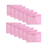Pack of 12 Janrax A4 Pink Document Wallets - Button Stud Folder