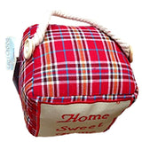 Door Stop Red Square - 'Home Sweet Home