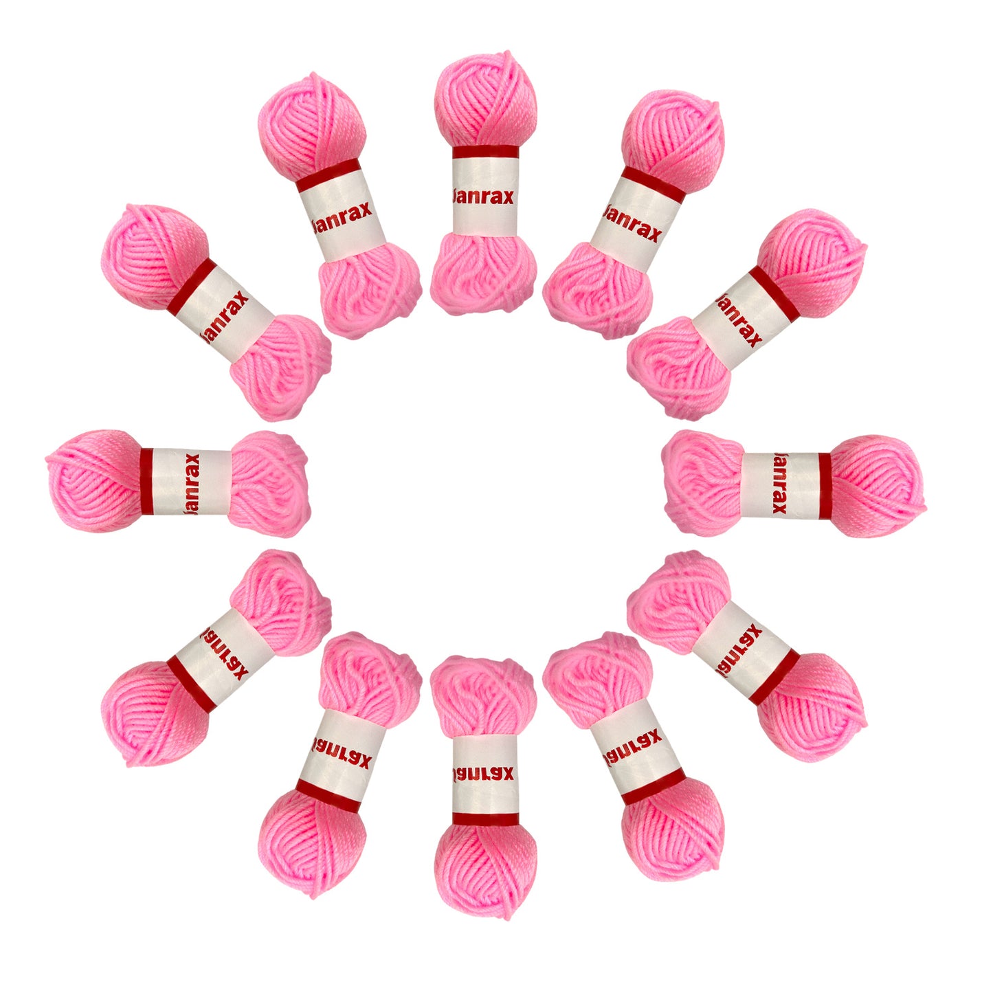 Pink Acrylic Yarn Roll – 10g, 4 Strand 8 Ply Knitting Wool