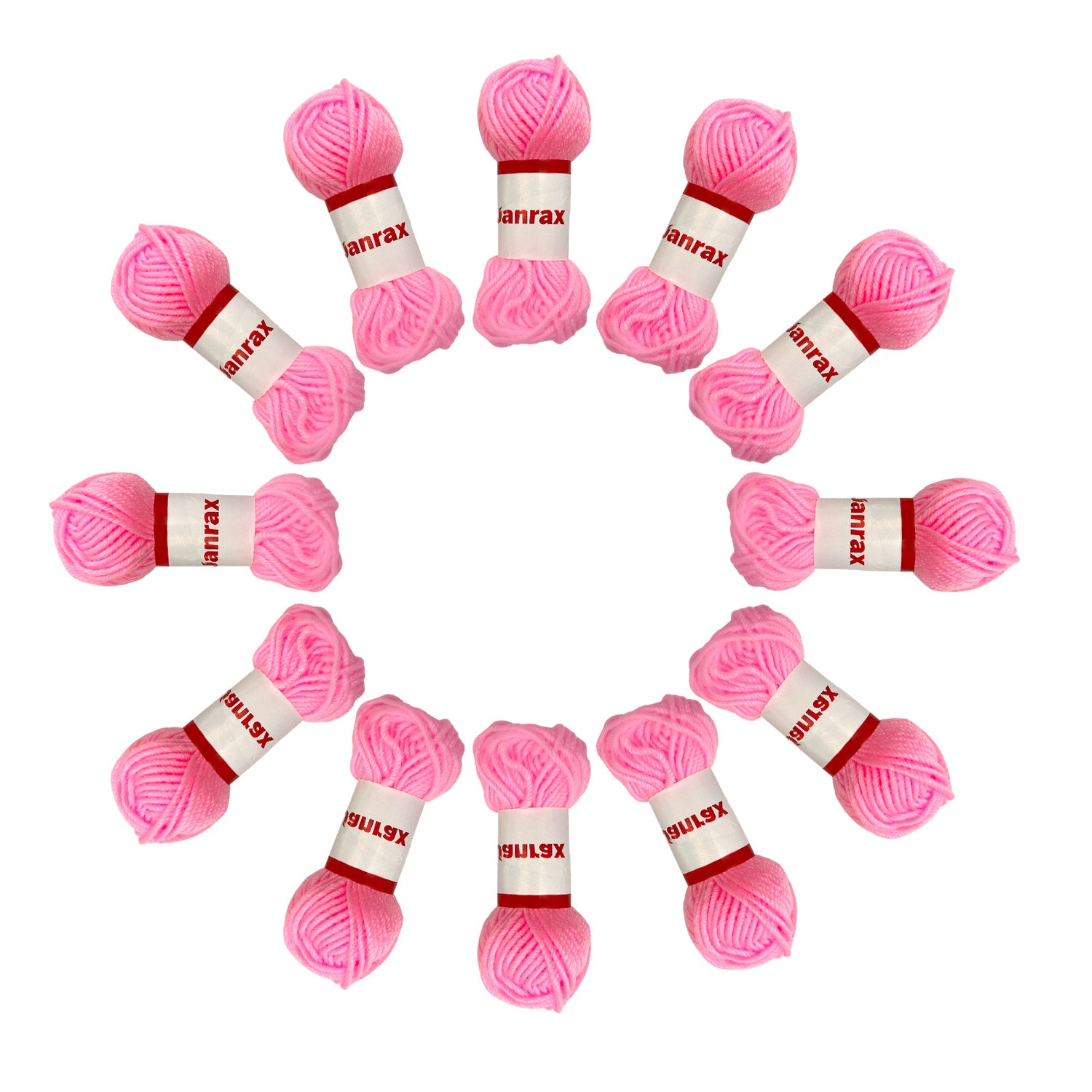 Pink Acrylic Yarn Roll – 10g, 4 Strand 8 Ply Knitting Wool