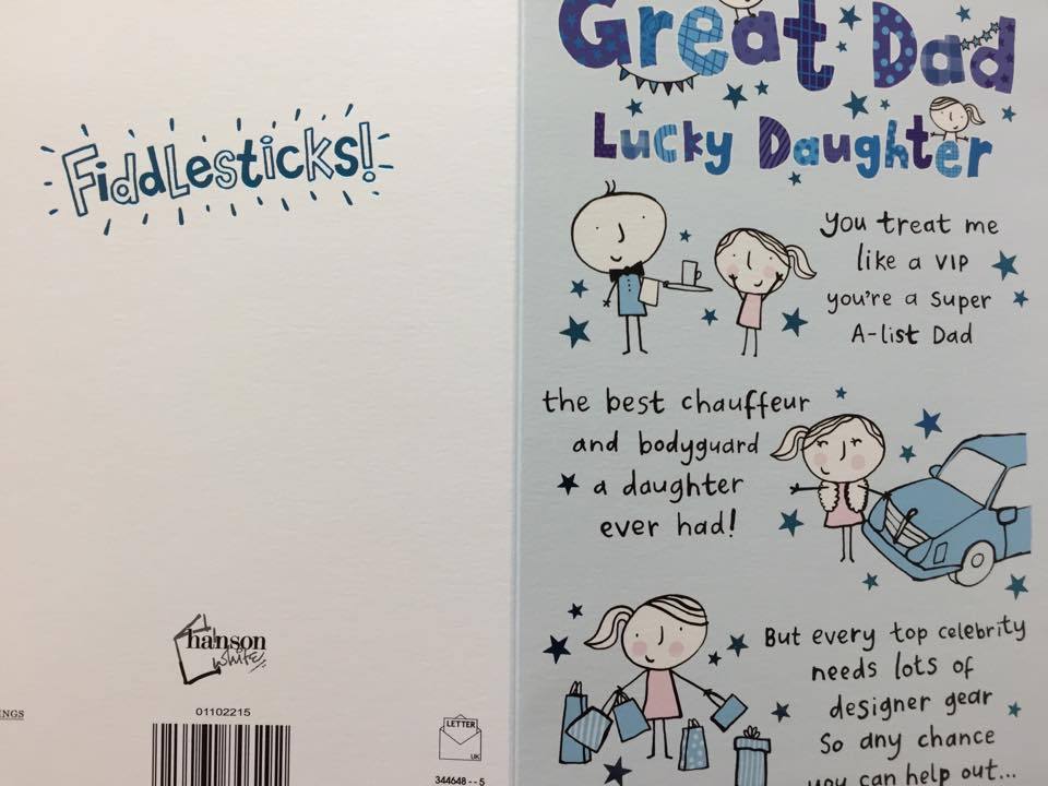 A Poem For Great Dad Lucky Daughter Humour Fathers Day Card 
