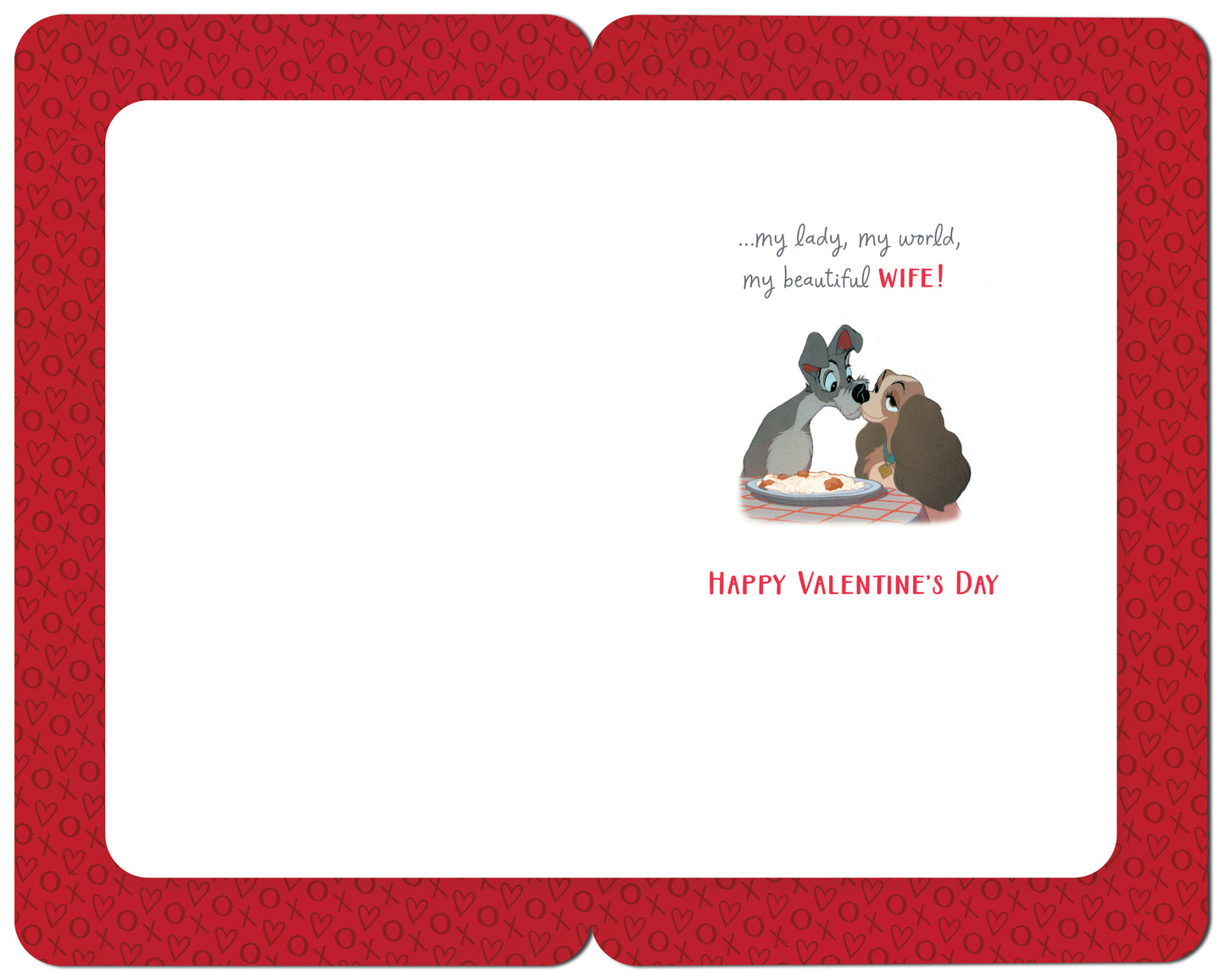 Wife Valentine's Day Card Romantic Lady and The Tramp 