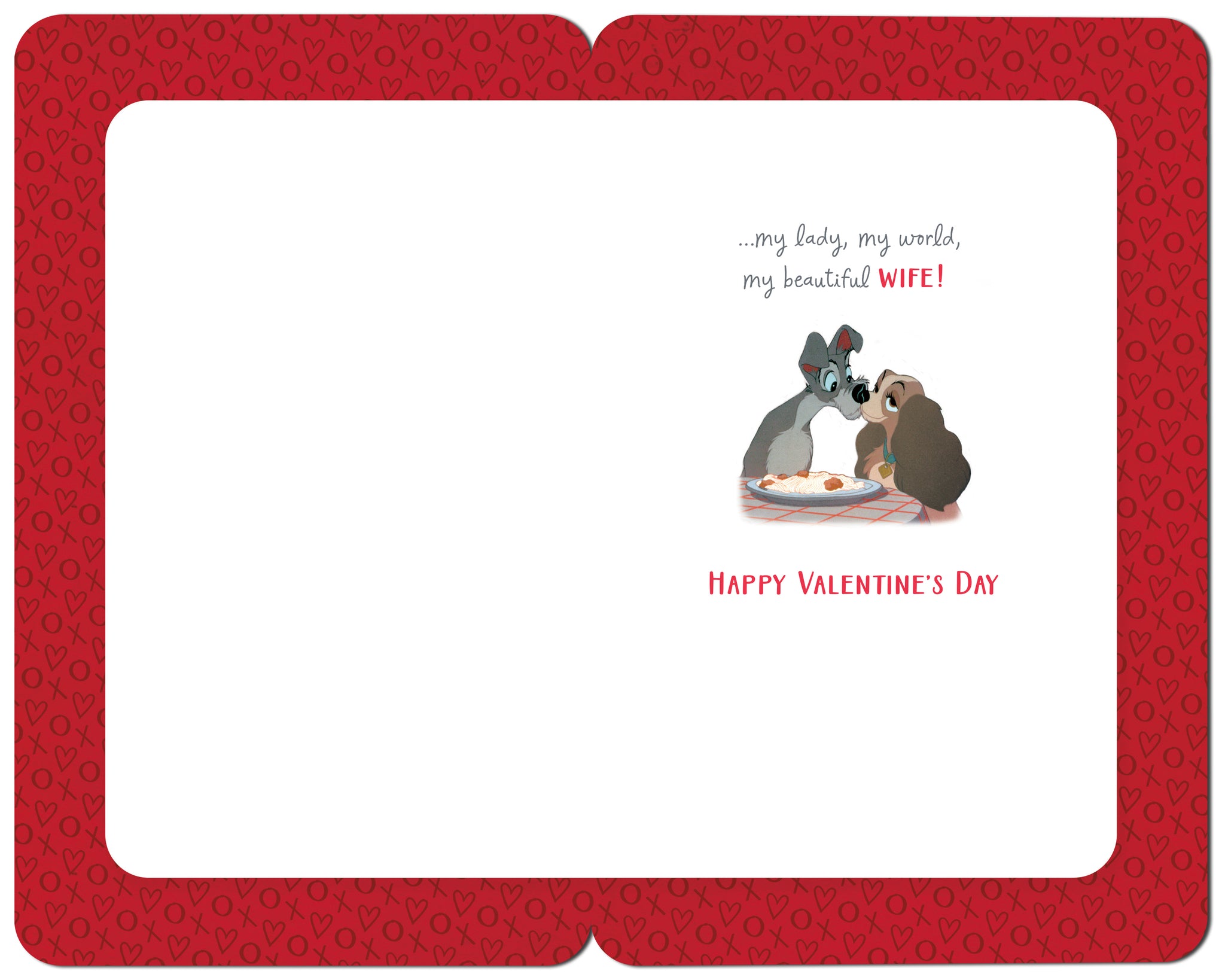 Wife Valentine's Day Card Romantic Lady and The Tramp 