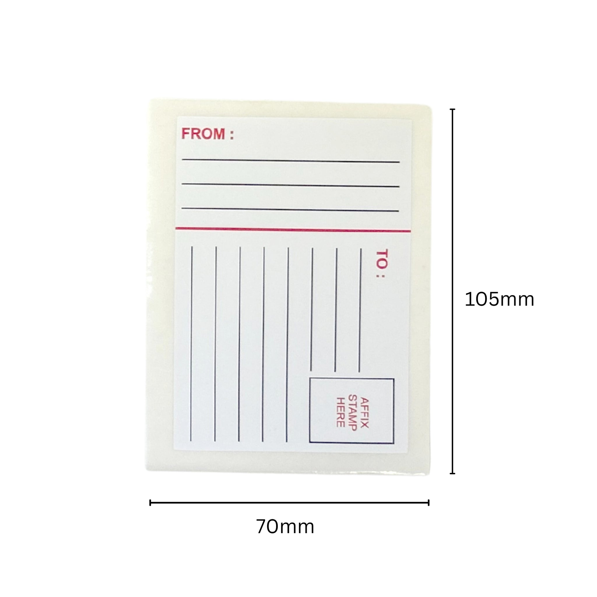 Pack of 7 Return Address 80x110mm Printed Labels