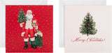 Tree and Santa Designs Pack of 10 in 2 Designs Christmas Cards