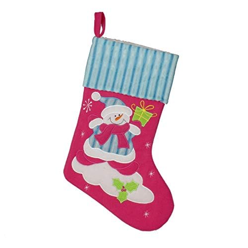 2 x Christmas Stocking With Embroidery Pink and Green Princess