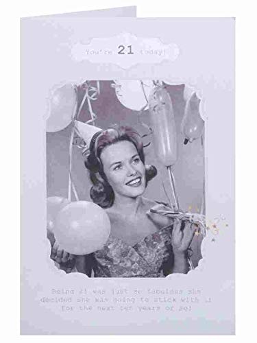 Fabulous Age 21 Happy Lady 21st Happy Birthday Humour Card 