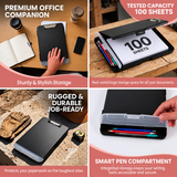 A4 Black Plastic Clipboard Box File With Pencil Holder - Storage Filing Case