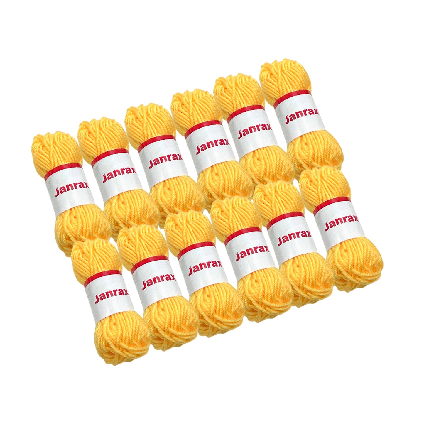 Pack of 5 Light Yellow Acrylic Yarn Rolls – 10g each, 4 Strand 8 Ply Knitting Wool