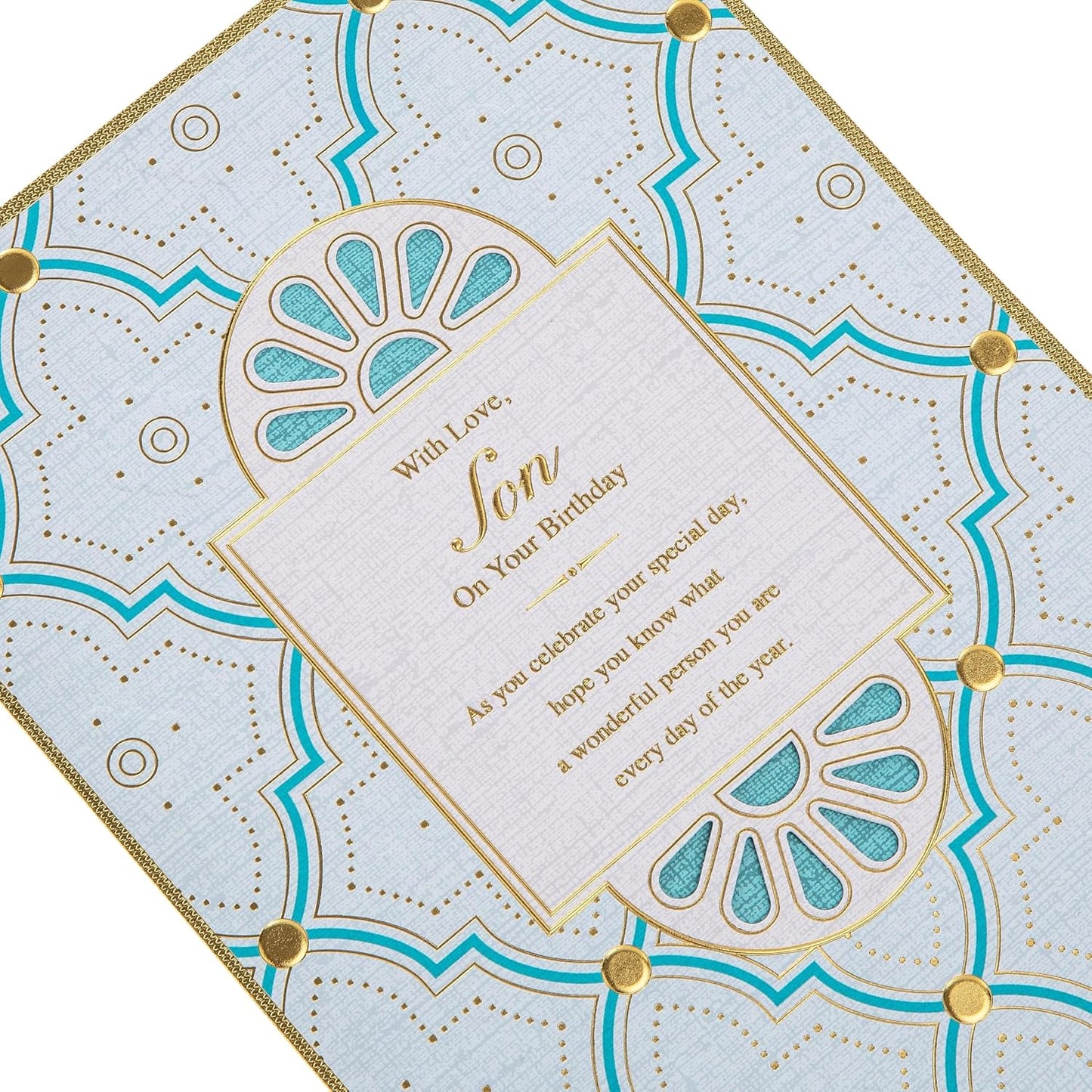 Intricate Traditional Floral Design Son Birthday Card