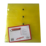 Pack of 12 Janrax A4 Yellow Document Wallets - Button Stud Folder