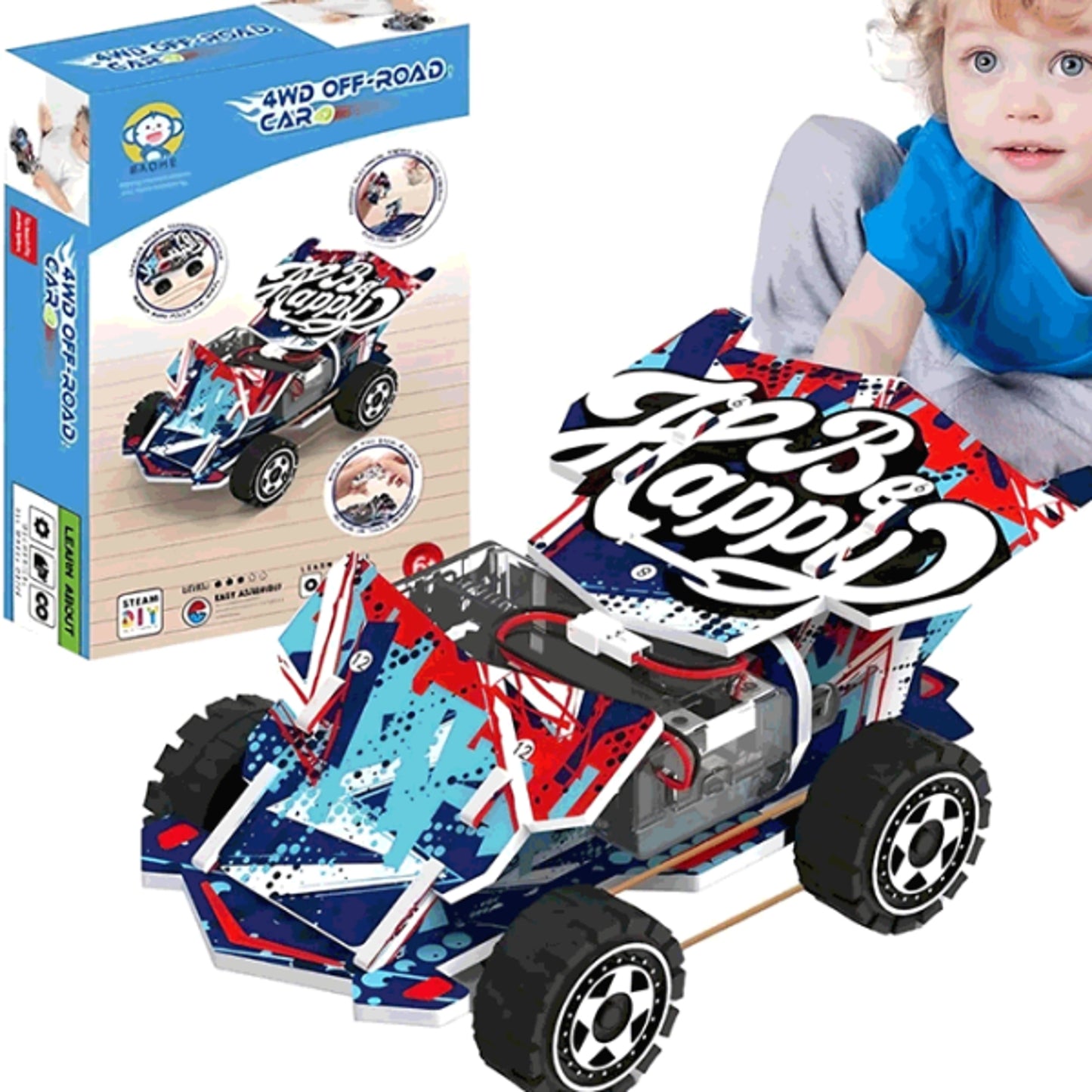 4WD Off‑Road Car DIY Engineering & Motion Educational Stem Toy with Instruction Book