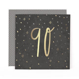 Dots Design Contemporary Luxury Foiled 90th Birthday Card