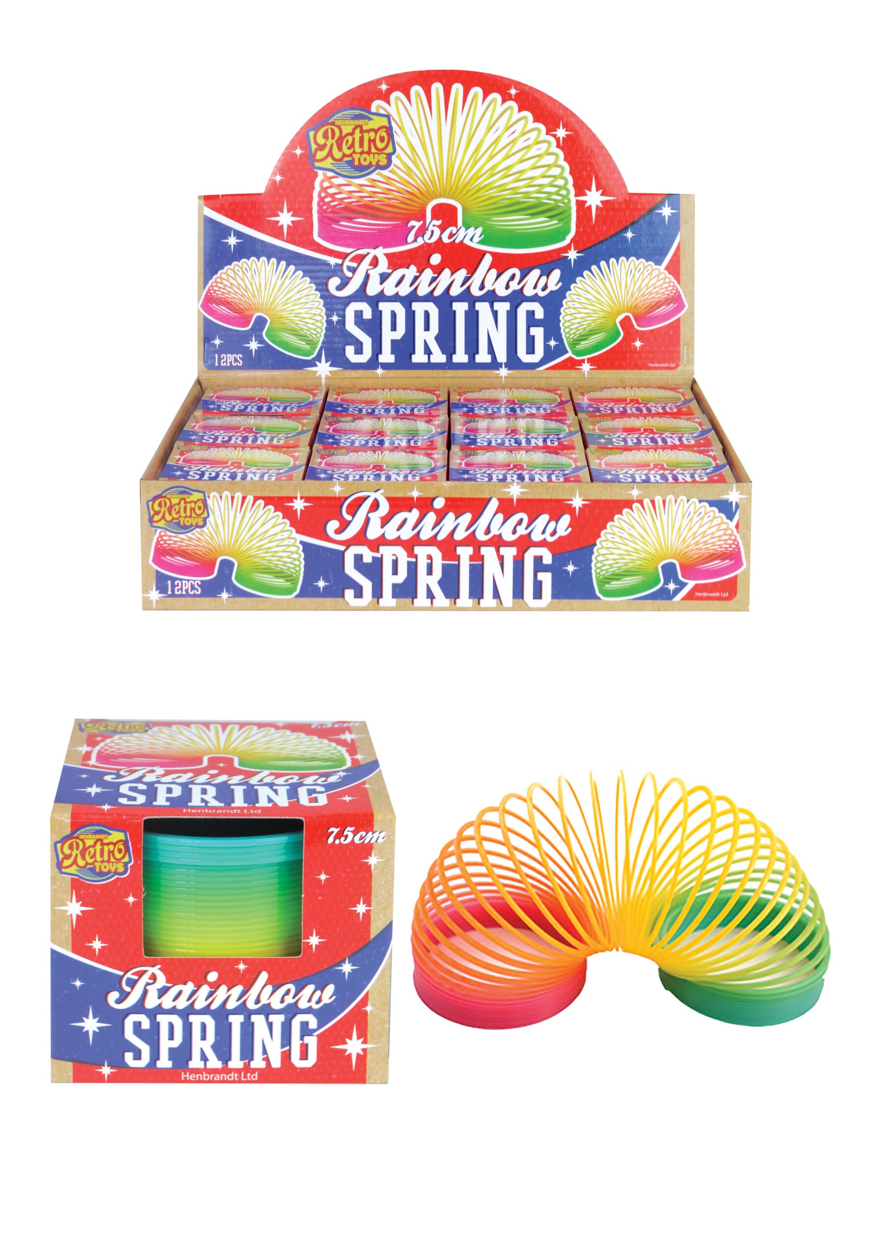 Rainbow Colour Magic Slinky Spring 7.5cm
