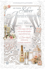 Congratulations On Your Silver Anniversary Open Opacity Card