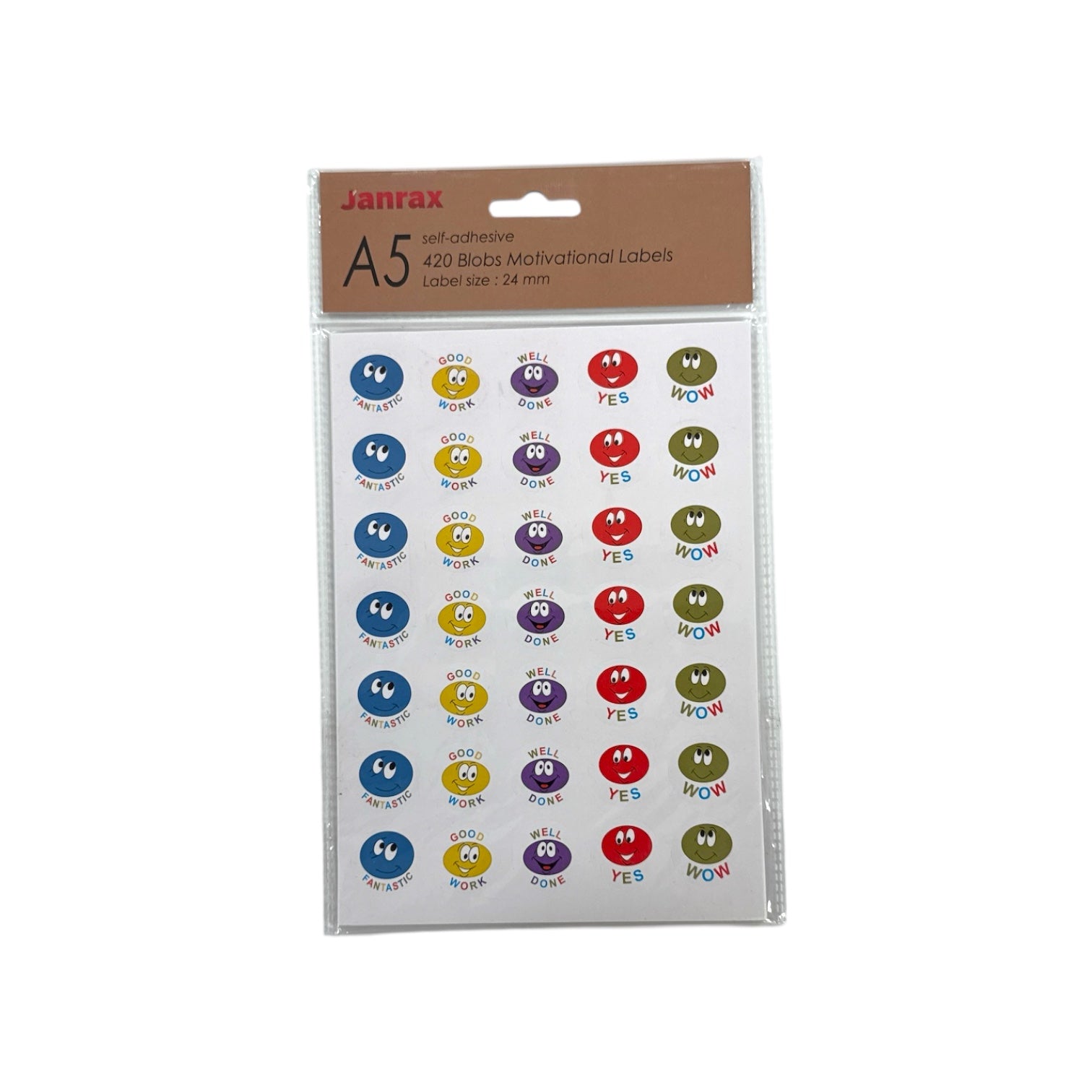 Pack of 420 Motivational Blobs 24mm Self-Adhesive Labels