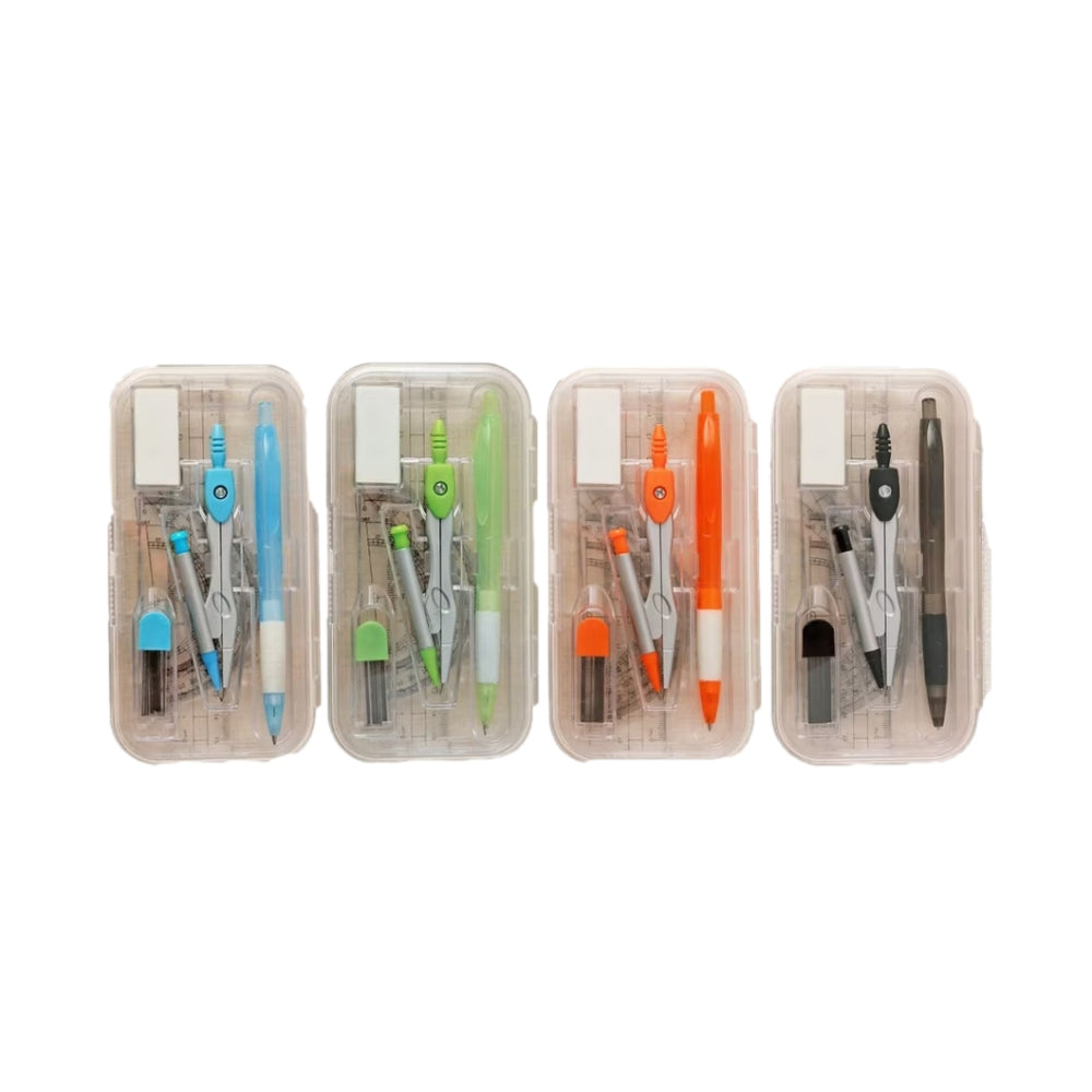 Two Layers Zinc Alloy Compass Divider with Pen Ruler Math Set