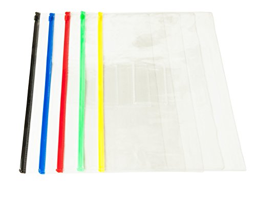 Pack of 12 A4 Yellow Zip Zippy Bags - Janrax 708531