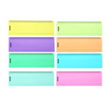 Pack of 8 Assorted Coloured 191x70mm Dyslexia Overlay Reading Rulers – PET Material, Rounded Corners