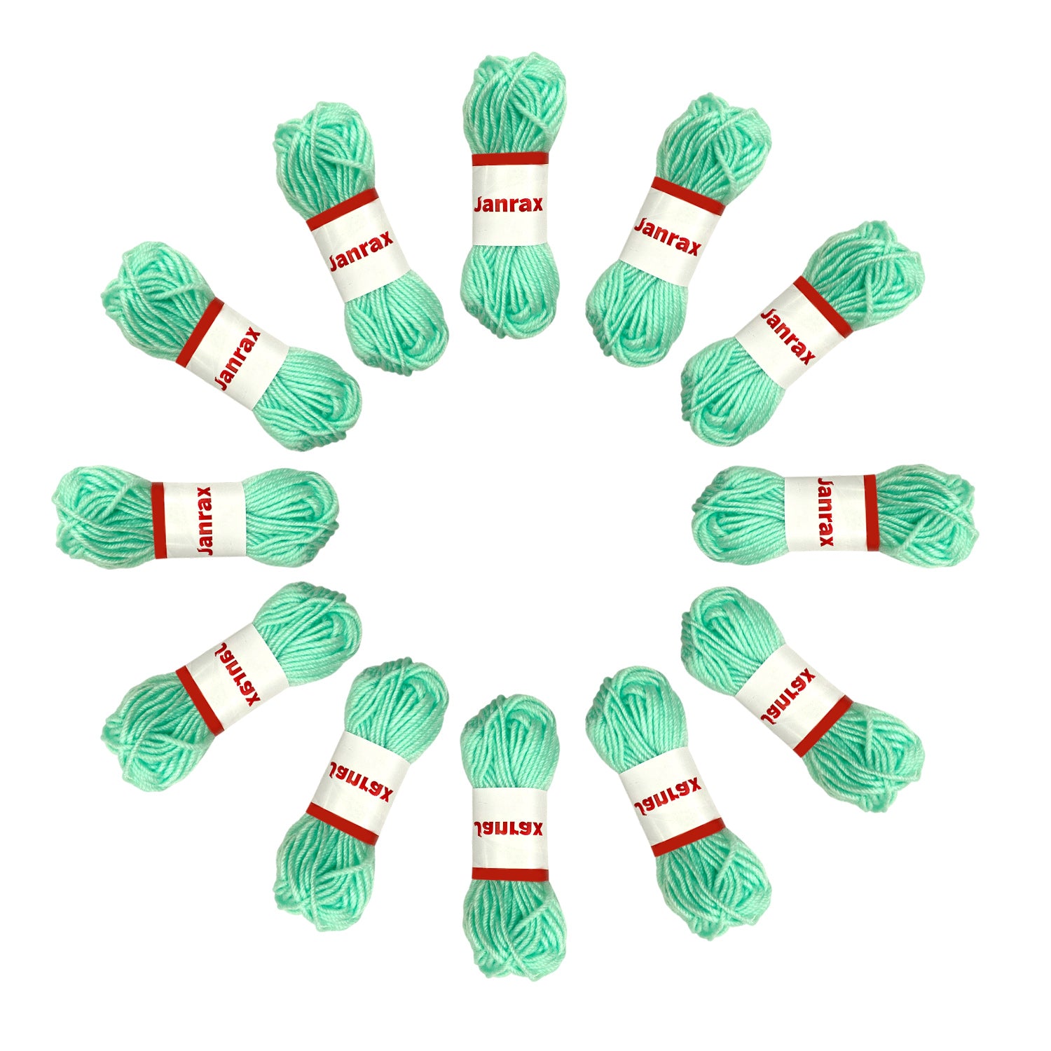 Pack of 5 Pastel Green Acrylic Yarn Rolls – 10g each, 4 Strand 8 Ply Knitting Wool