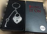 Crystals Key & Lock Keychain made with Crystals