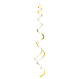 Pack of 8 Gold Solid Hanging Swirl Decorations