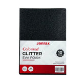 Pack of 10 A4 Black Glitter EVA Foam Sheets