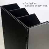 Desktop 3 Slot Magazine Holder Black Organiser 26 x 27 x 34cm