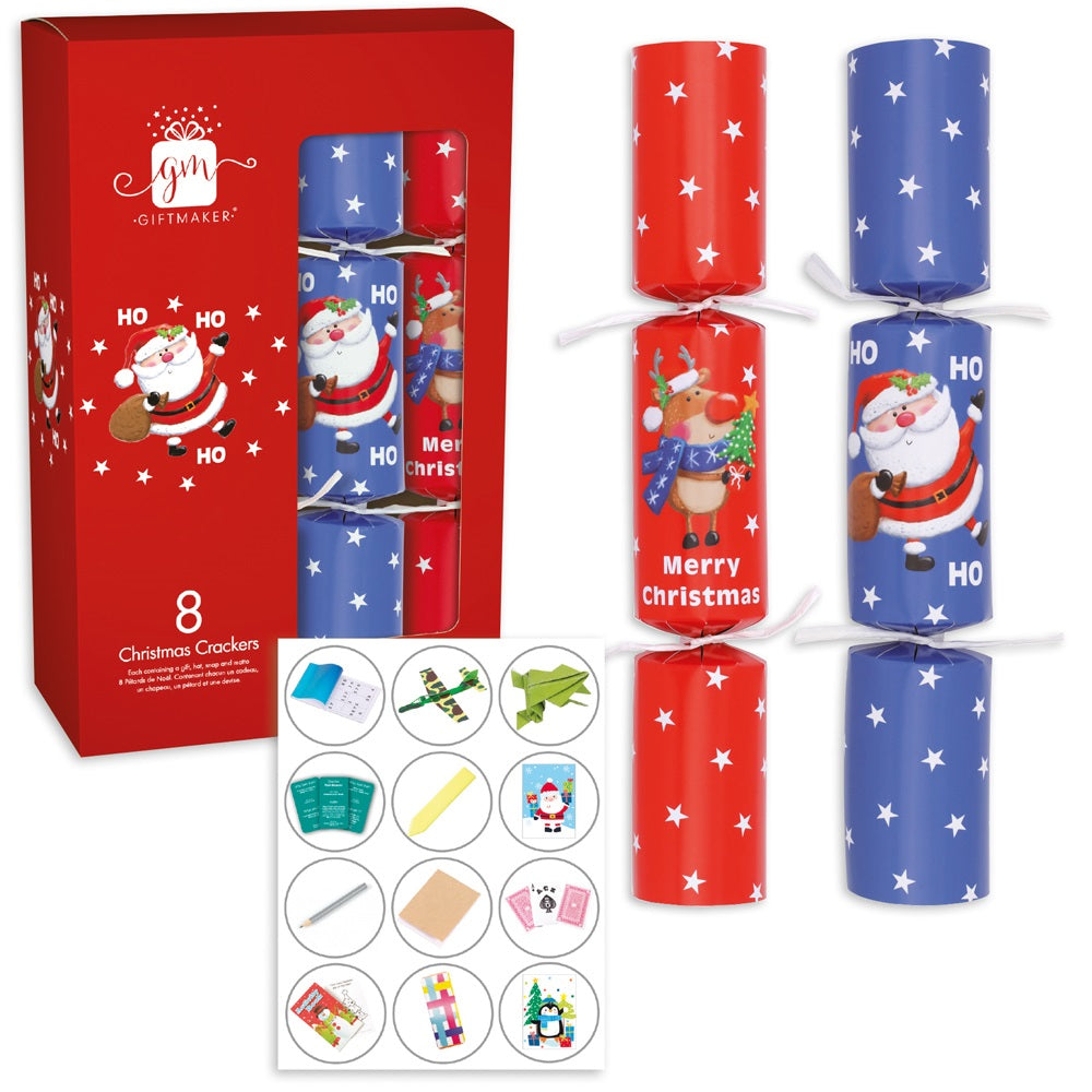Pack of 8 12" Ho Ho Novelty Family Christmas Dinner Crackers