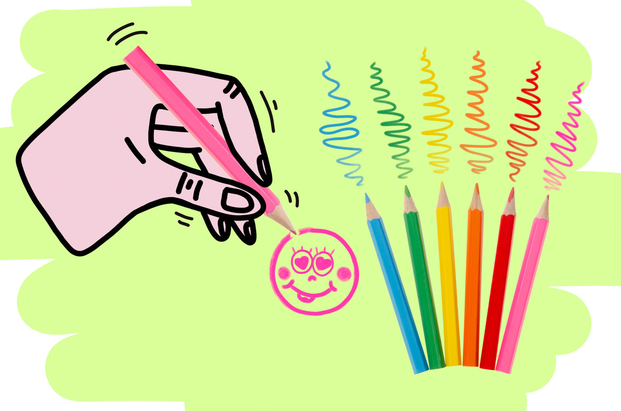 6 Pieces Emotion Face Colored Pencils 9cm