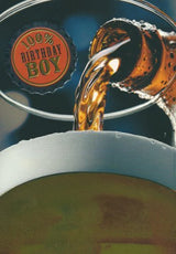 100% Birthday Boy Greeting Card Beer Design 