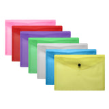 Pack of 12 Janrax A3 Clear Document Wallets - Button Stud Folder