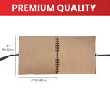 30 Sheets 20x20cm Spiral Bound 180gsm Black Scrapbook with Ribbon Closure and Metal Corners