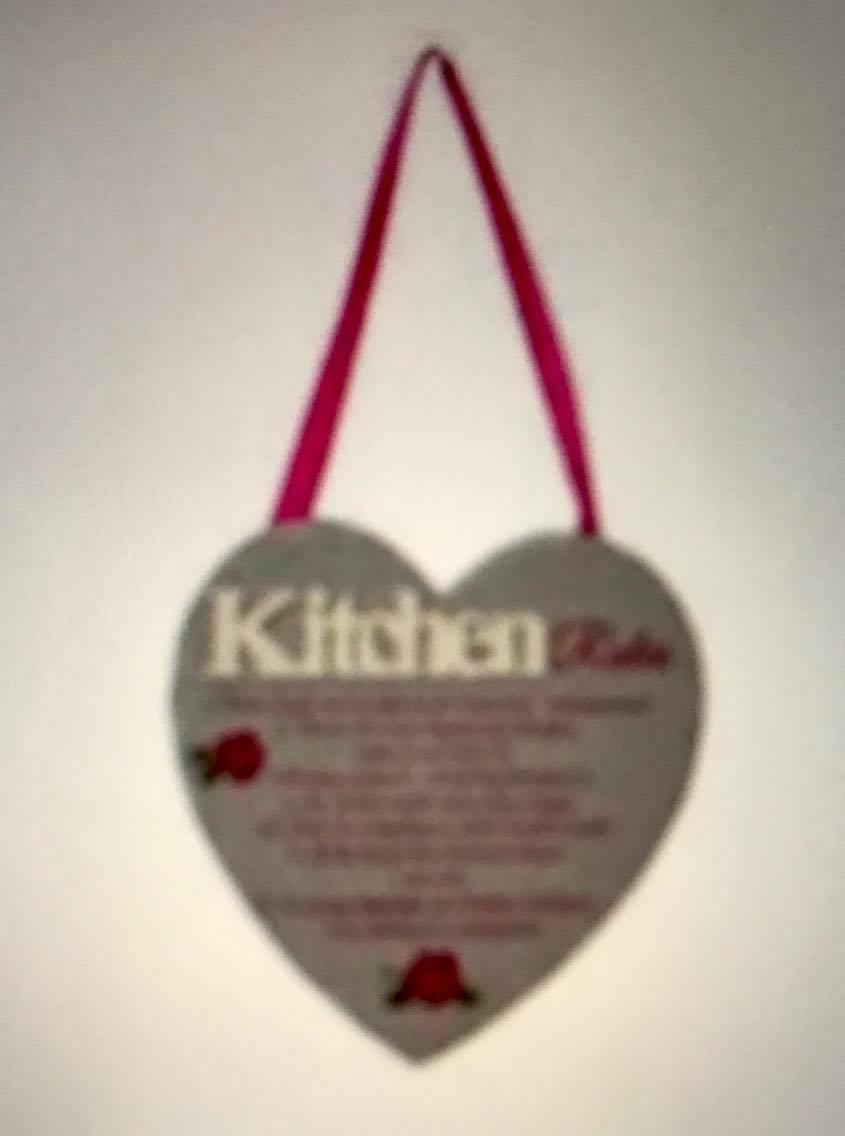 Kitchen Rules wall plaque Christmas New Home All Occasion