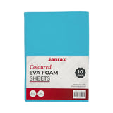 Pack of 10 A4 Turquoise Coloured EVA Foam Sheets