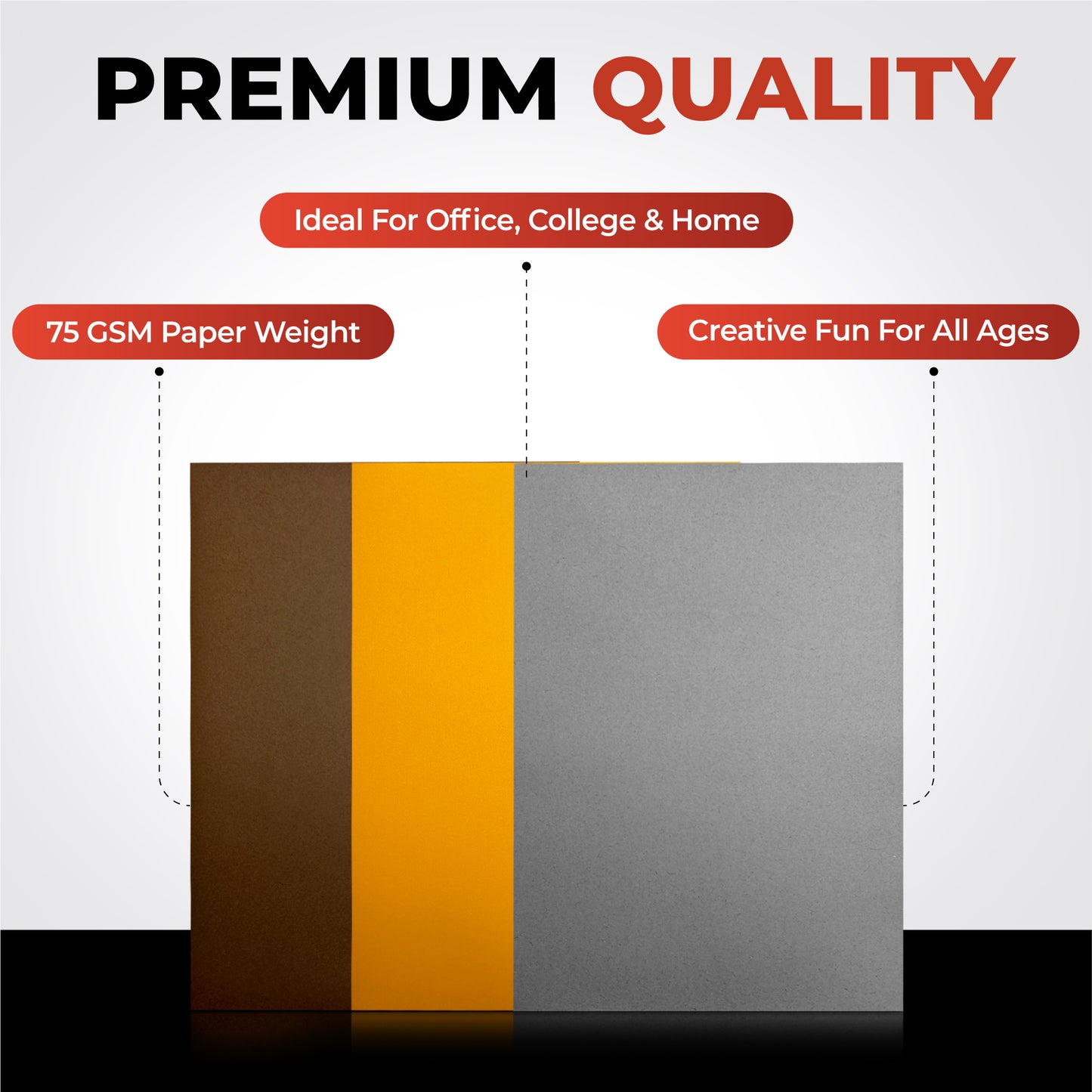 Pack of 100 A5 Assorted Pastel Coloured Paper 75gsm Sheets