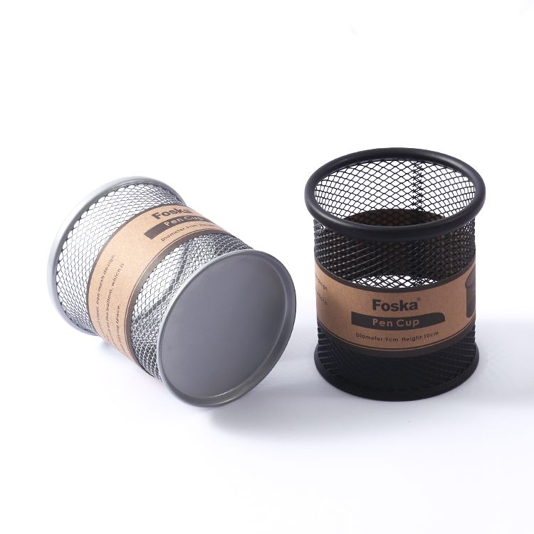 Silver Metal Wire Mesh Pen Pot